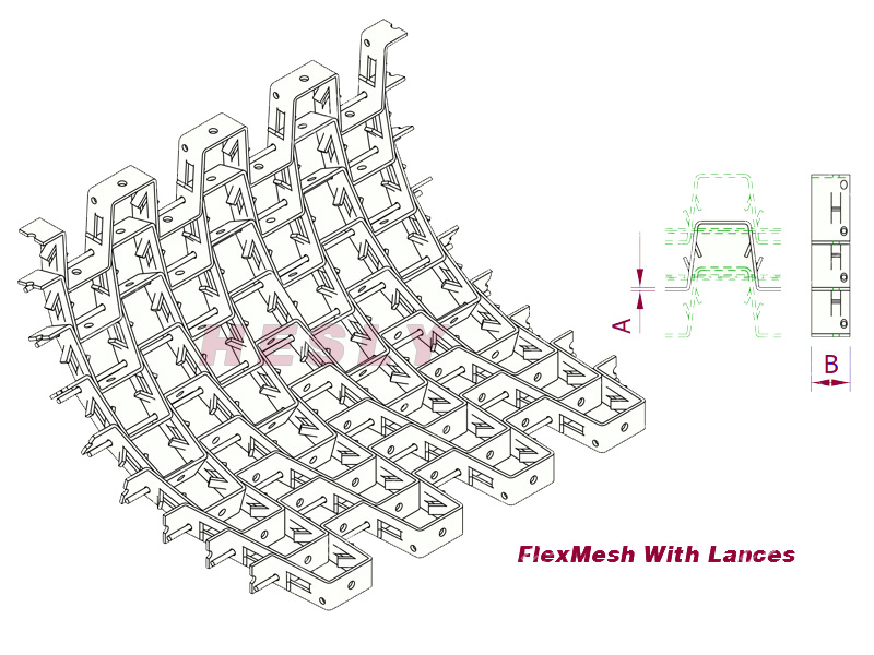 flexible mesh for refractory linings