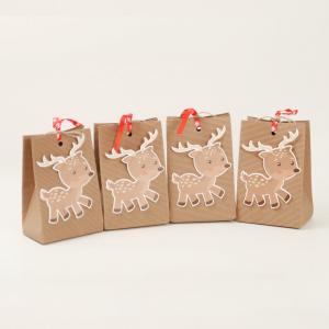 Wholesale Creative Deer Eco Friendly 260g Strip Kraft Paper Biodegradable Bags OEM ODM from china suppliers