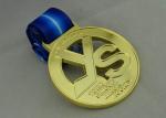 Hockey Die Cast Medals With Blue Ribbon For Sport Meeting / Festival