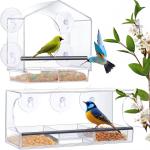 JYD Transparent Suction Cup Acrylic Birdfeeder Outdoor Window Birdhouse