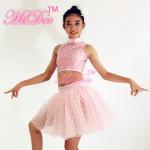 Ballet Jazz And Belly Dancing Clothes Sequin High Neck Sleeveless Prints Skirt