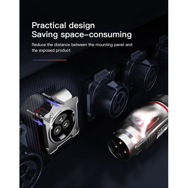 M24 Metal Version Panel and Butt Mount 4 Pin Industrial Waterproof Power Connector