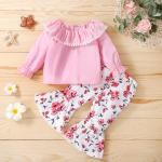 Trumpet Sleeve Spring Children'S Clothing Two Piece