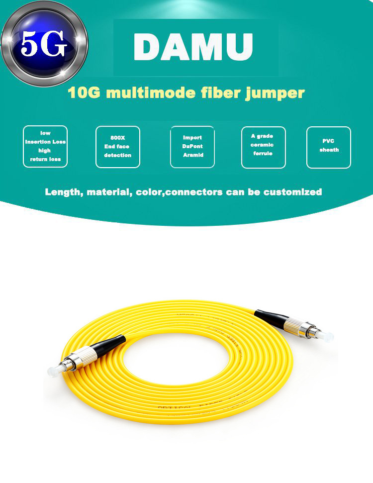PVC LSZH 3.0mm Fiber Optic Patch Cord Single Mode Fc-Fc