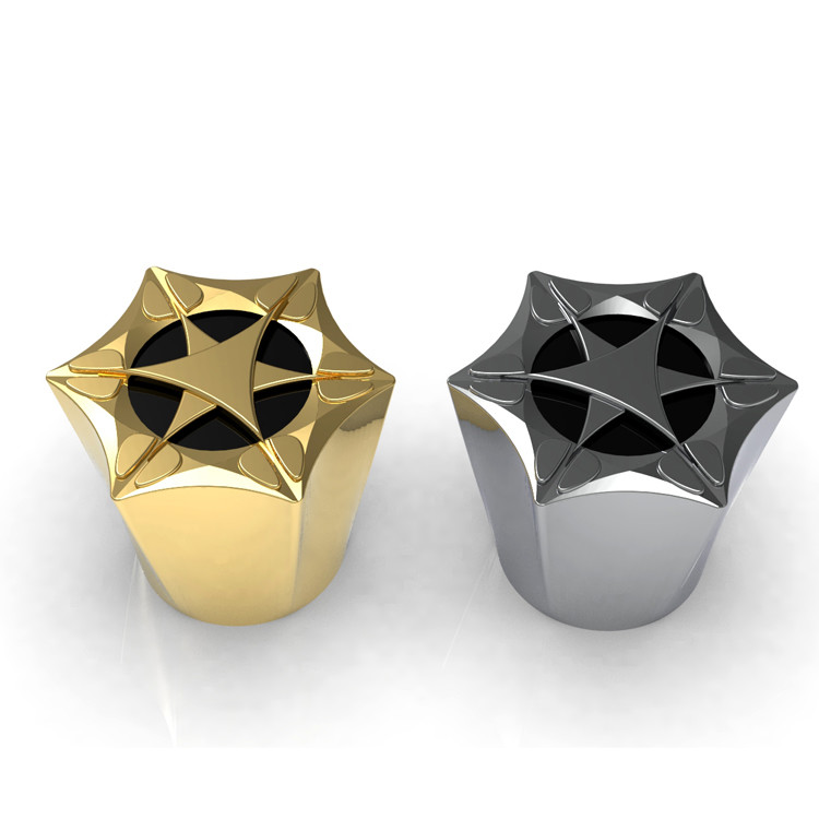 Custom cosmetic bottle cap metallic thread perfume bottle cap spherical casting zinc alloy cosmetic lid