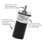 Speed Adjustable 12V Dc Gear Motor Gearbox 60rpm Low Rpm Micro Brushless