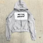 Embroidered Patch Men Streetwear Rhinestone Hoodie Oversized Unisex Zip Up