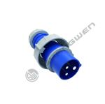 IP67 Industrial Male Female Plug 220V 16A 3 Pin Single Phase Blue Shell