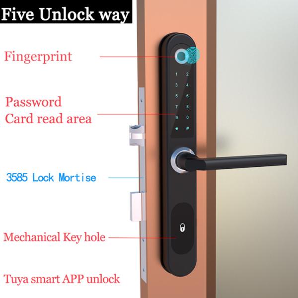 Keyless Digital WiFi Tuya APP Fingerprint Aluminum Door Lock