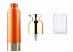 Shiny Gold AS 50ml Plastic Cosmetic Jars , Facial Airless Dispenser Bottles