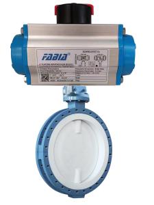 Wholesale Fluorine Lined Flanged Pneumatic Butterfly Valve from china suppliers
