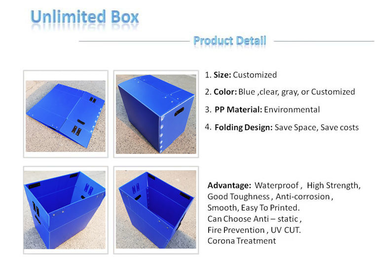 Flat Surface PP Corrugated Plastic Box , 4mm Corrugated Plastic Containers