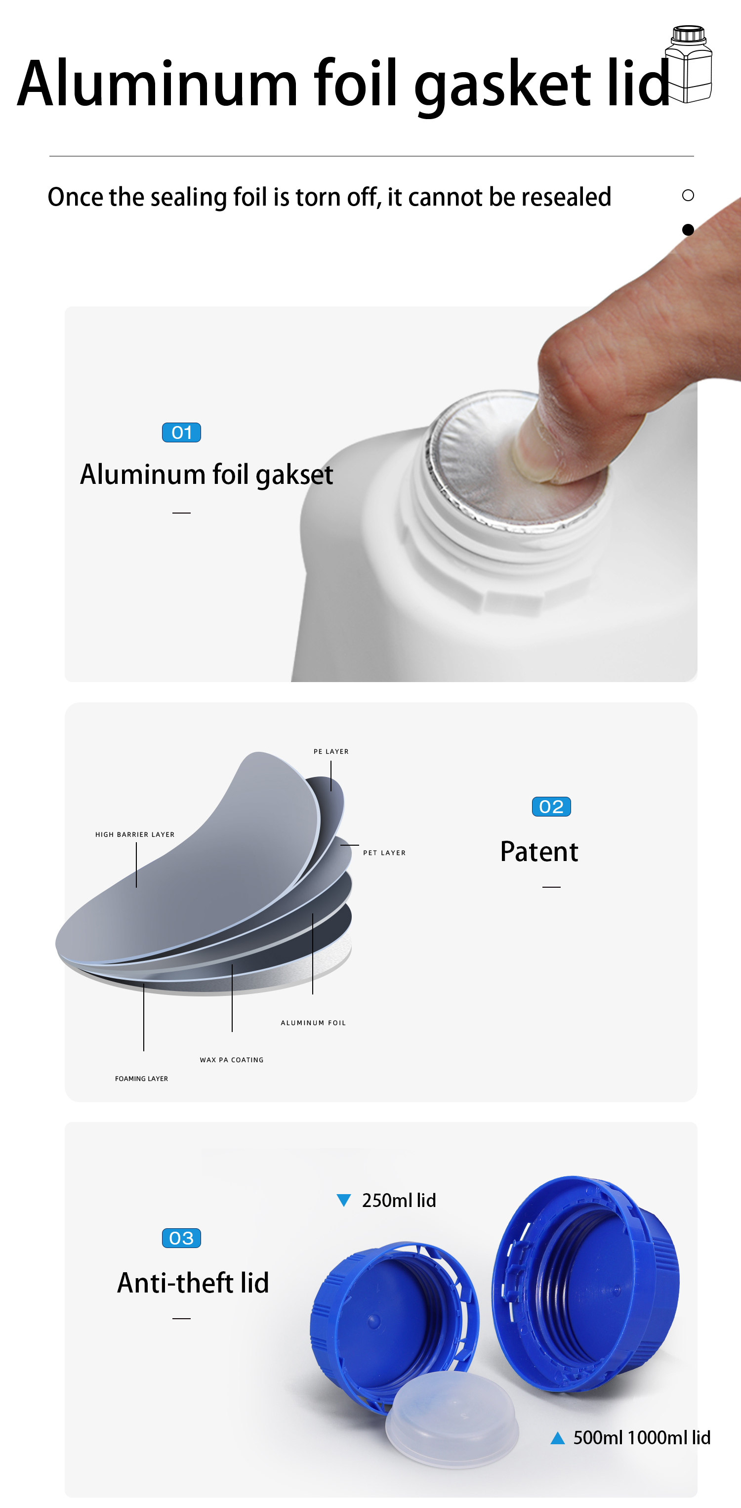 Other Chemical 500ml Bottles with HDPE Plastic Material and Screw Tamper Proof Caps
