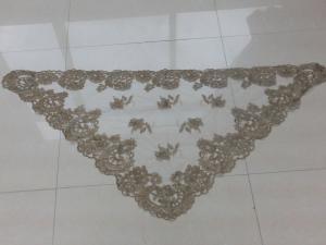 Wholesale Khaki Ivory Authentic Spanish Floral Mantillas Mesh Based Embroidery veils from china suppliers