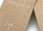 Custom Printed Brown Texture Paper Luggage Tags Gold Foil Stamping Logo Supplier