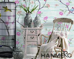 Wholesale Floral Bird New Designs Modern Removable Wallpaper for Saloon Chinese Factory Manufacture from china suppliers