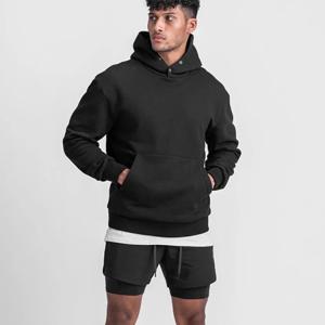 Wholesale Oversized 35% Cotton 65% Polyester Street Wear Fitted Felpe Con Cappuccio Sweatshirts Cotton Plain Men Hoodies Pullover from china suppliers