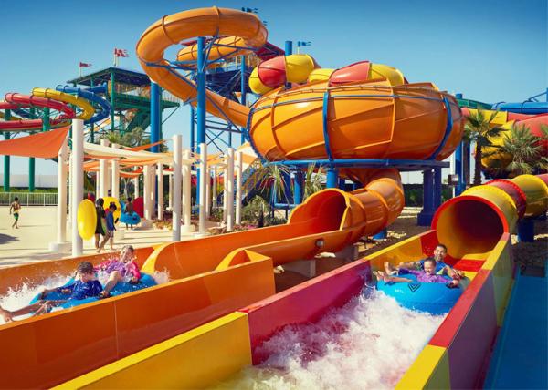 Large Water Theme Park Equipment Fiberglass Slide Galvanized Carbon Steel