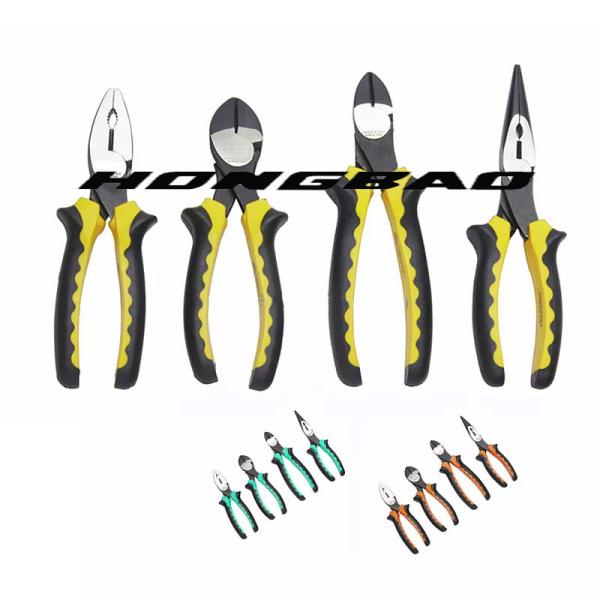 Steel Insulated Combination Pliers Bright Chrome Dipped Handle 6" 8" Wide High Shoulder