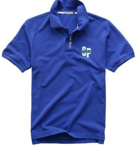 Wholesale Navy / White Stretch Solid POLO T Shirts For Men Polyester Cotton Fabric from china suppliers