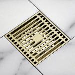 Modern Brass Bathroom Shower Drain , Square Floor Drain With Sink Hygienic Cover