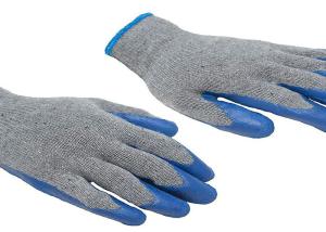 Wholesale Nylon Knitted Liner Latex Palm Coated Gloves , Blue Garden Work Gloves from china suppliers