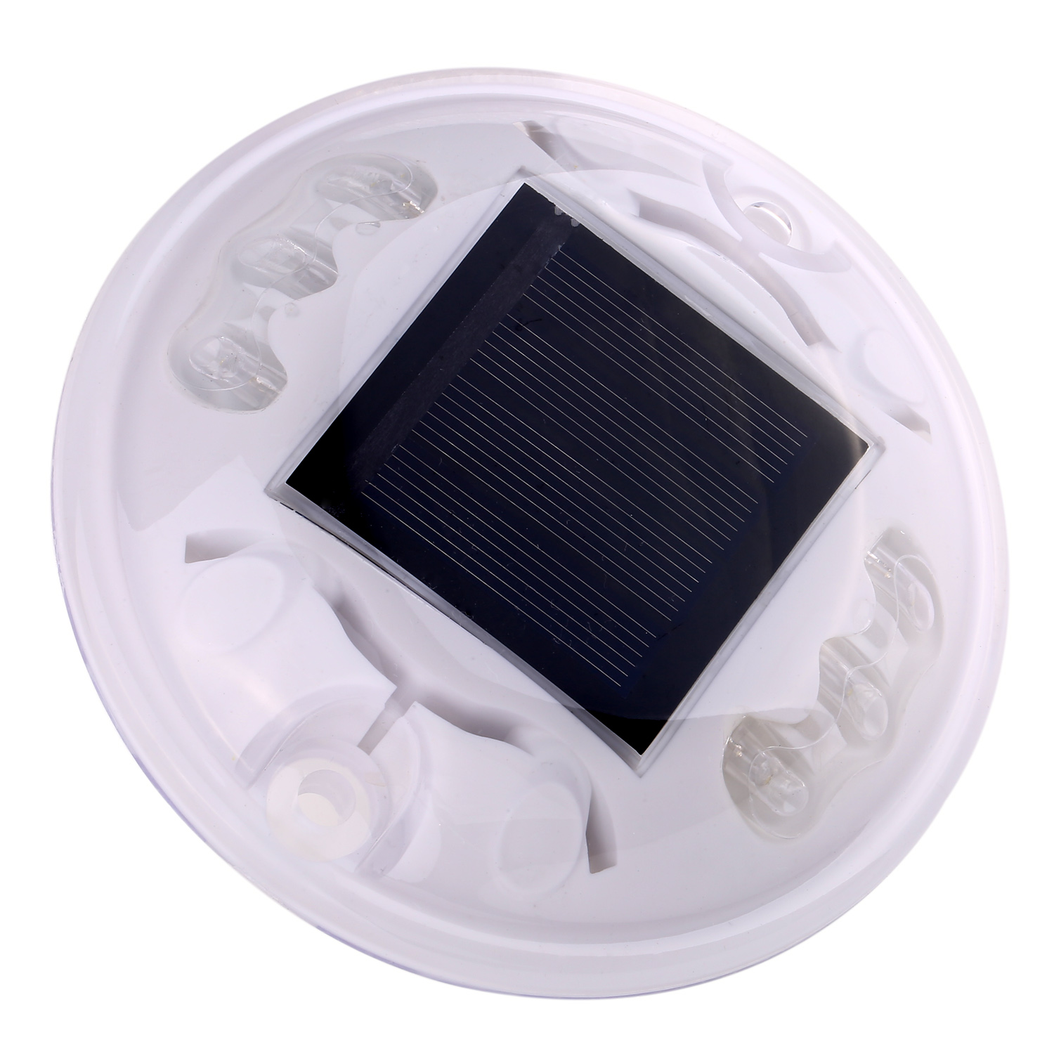 White Round PC IP68 120mm Solar Powered Road Studs , Solar Pavement Marker