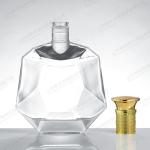 Healthy Lead-free Glass 500ml Brandy Bottle for Liquor Packaging and Round