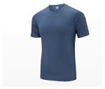 Laser Perforated 97%Polyester Men'S Athletic Clothing Round Neck Collar Shirt