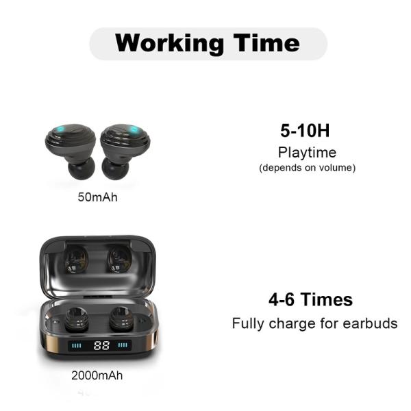 Bluetooth Tws Black Noise Cancelling True Wireless Handsfree Earbuds (for iPhone)