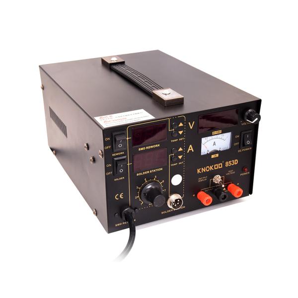 KNOKOO 2A 3 in 1 Hot Air Soldering Station 853D bga Rework Soldering Station with LED Magnifier Lamp with Bracket Plate