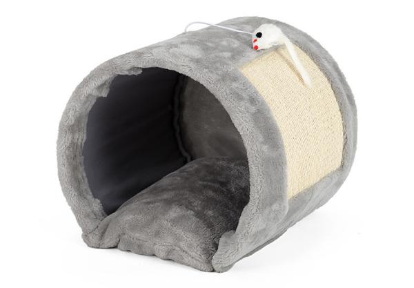 Grey Color Pet Den Bed / Cat Scratcher Bed Large Size Weight 1.05kg With Mouse