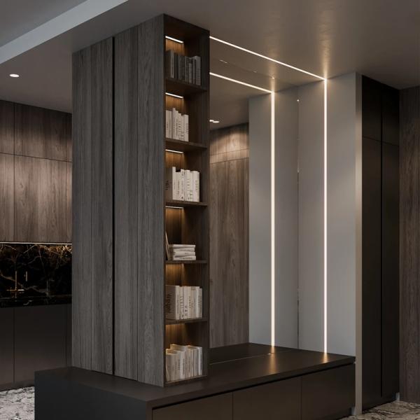 LED aluminum profile installation example showing recessed mounting