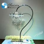 New ! Gorgeous gold stand with crystal chandelier for wedding table decoration