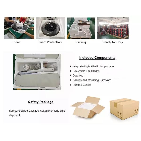CCC Transparent Balde 3500K Modern Invisible Ceiling Fan / Quiet Ceiling Fan With Light