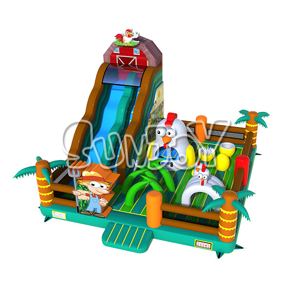 0.45mm PVC Chicken Farm Playground Inflatable Bouncer
