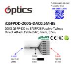 200G QSFPDD to 8x25G SFP28 Breakout DAC(Direct Attach Cable) (Passive) 0.5M 200G