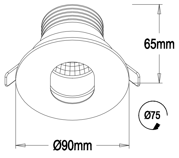 3W 140Lm ultra slim Citizen chip warm white of Led spotlight with UL price Listed