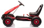Kids 5-7 Years Red Four-Wheel Pedal Go-Kart Toy with Inflation Wheel Clutch and