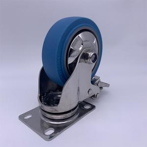 Wholesale 5 Inch Locking Caster Wheels Blue TPR Rubber Tread from china suppliers