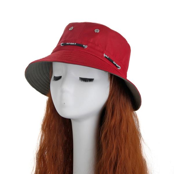 Hemp Fishing Cotton Bucket Hat Nylon Strings Adjustable With Custom Woven Label