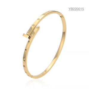 Wholesale Exclusive Stainless Steel Designer Jewelry Printed 18k Gold Screw Bracelet from china suppliers