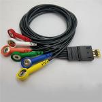 60cm 90cm, 6 Lead black Holter ECG Cable, Snap, Schiller MT101 / MT102