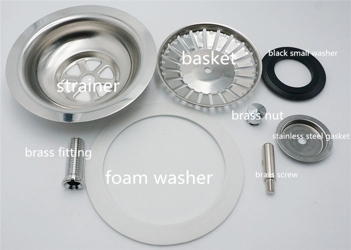 Mirror Polish Sink Strainer Set Accessories OD 114 Mm Good Filter Effect