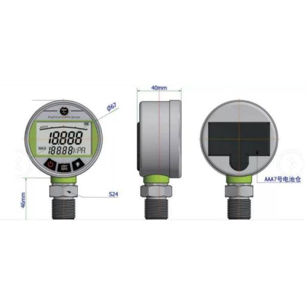 High Precision Digital Pressure Gauge Water Gas Pressure Manometer