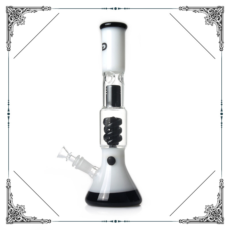 14'' Grace Glass Beaker Bong With Splash Guard And Helix Percolator Hookah Pipes