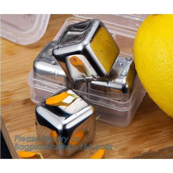 Square Shape Ice wine stone ice cubes for wisky bar accessories, Gift box Customized Stainless Steel Whiskey Stones ICE