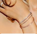 3.0mm 18K Gold Diamond Bangle 1.00ct 18K Tri Color Bracelet