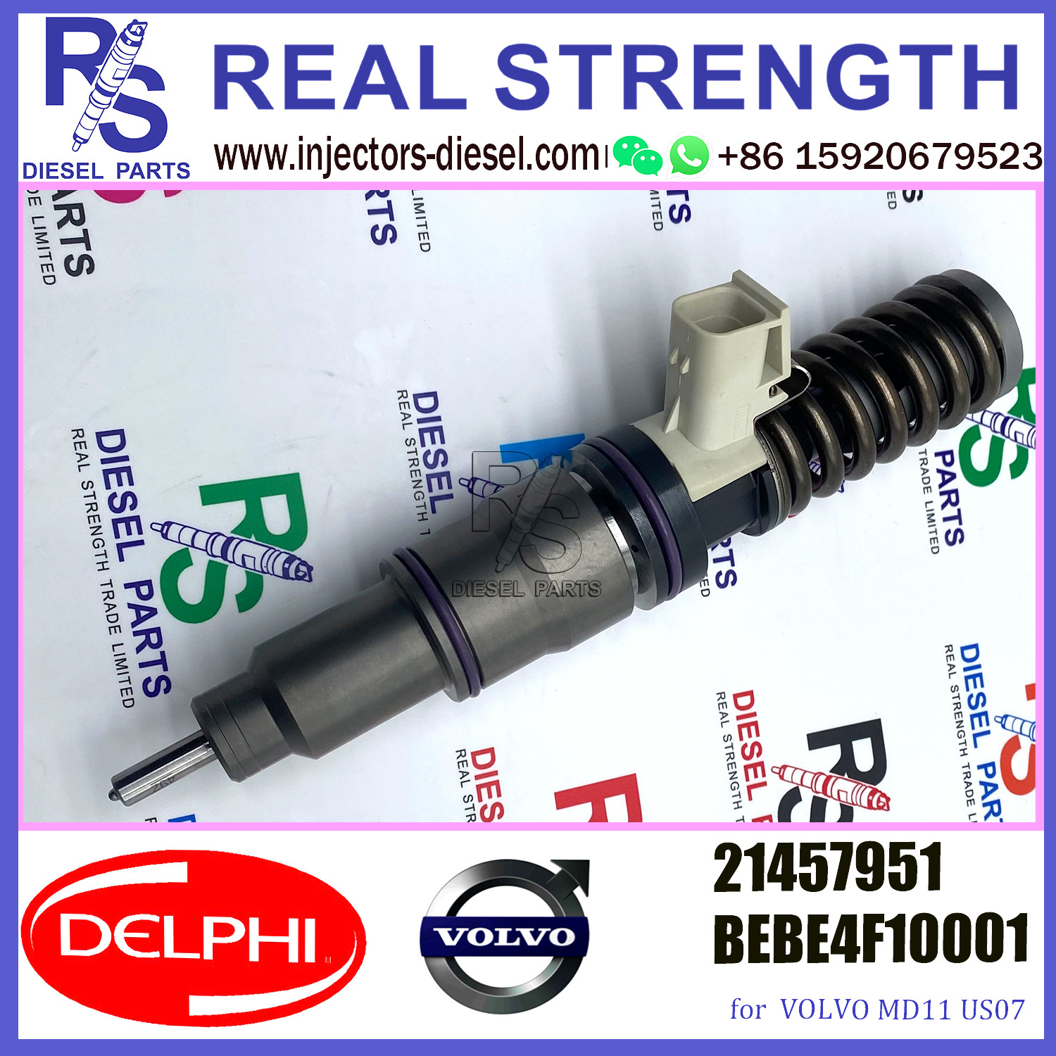 DELPHI 4pin injector 21457951 BEBE4F10001 Diesel pump Injector V-O-L-V 21457951 BEBE4F10001 E3.3 for V-O-L-V MD16 US07
