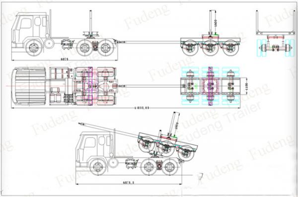 3 Axle Logging Heavy Equipment Trailers For Forest Timber Transportation